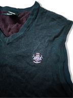 Vintage TJ made in china blue V-neck sleeveless sweater in M|L27 W18|SKU 3967