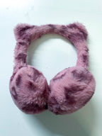 Vintage Glittery cat Faux fur pink women's ear muff| One size | SKU 3969