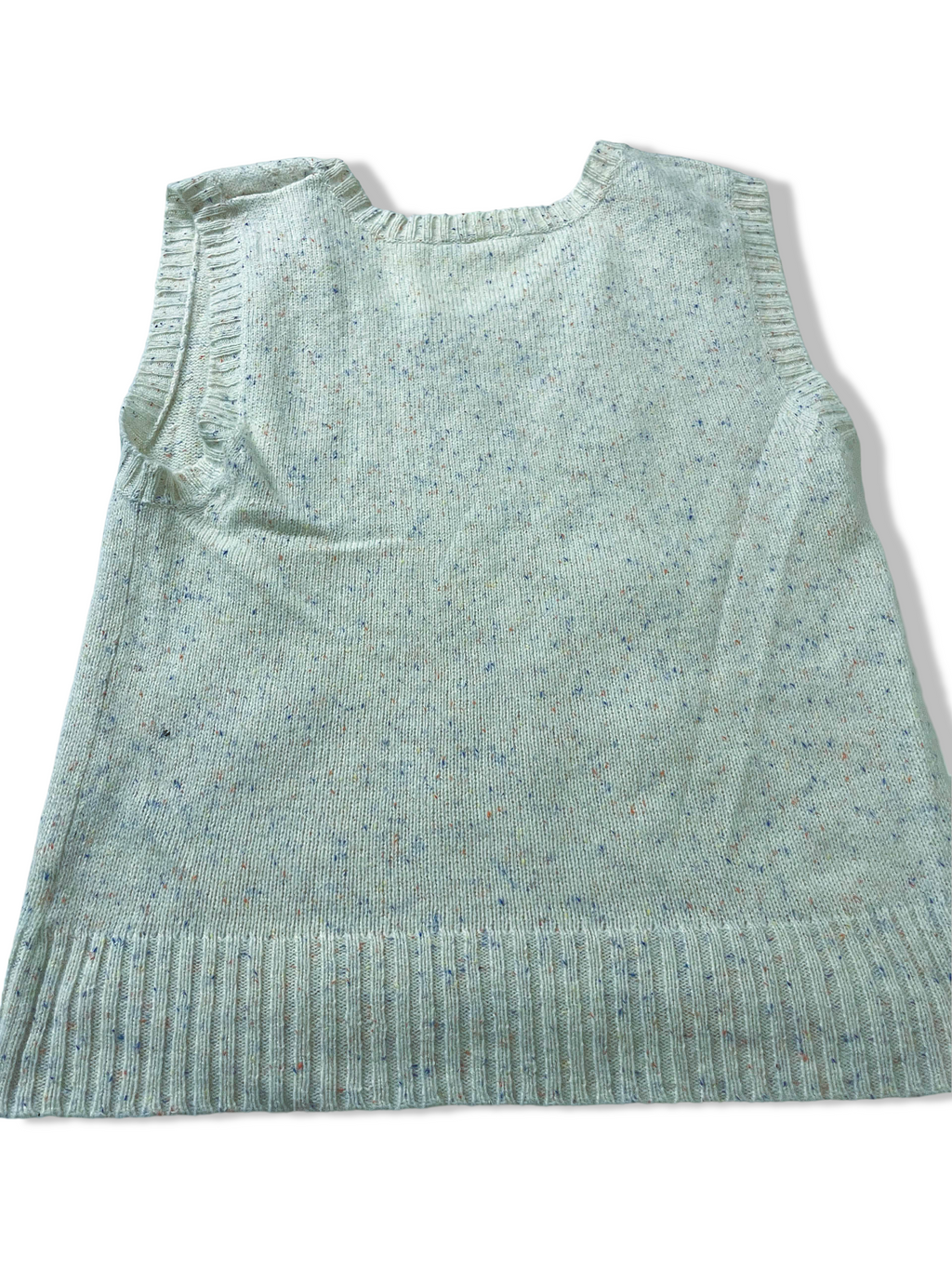 Vintage Cream women's cable knitted crew neck sleeveless sweater UK 14/16L22W17|SKU 3970