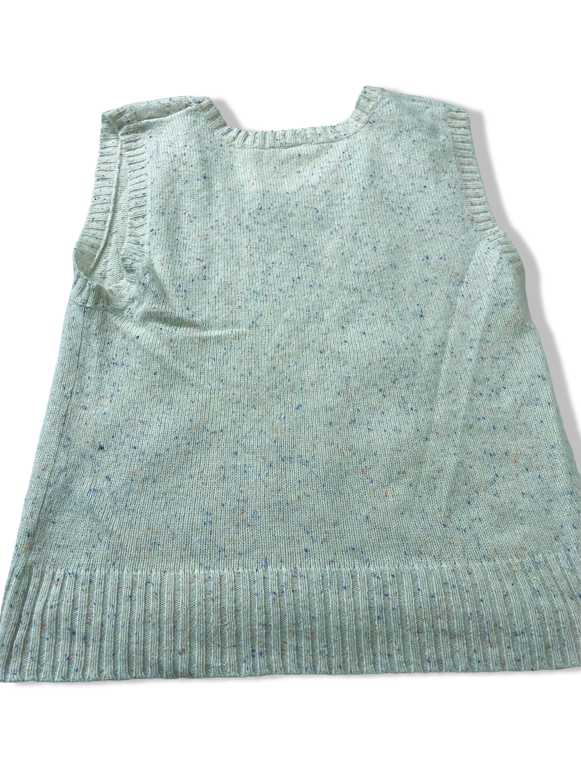Vintage Cream women's cable knitted crew neck sleeveless sweater UK 14/16L22W17|SKU 3970