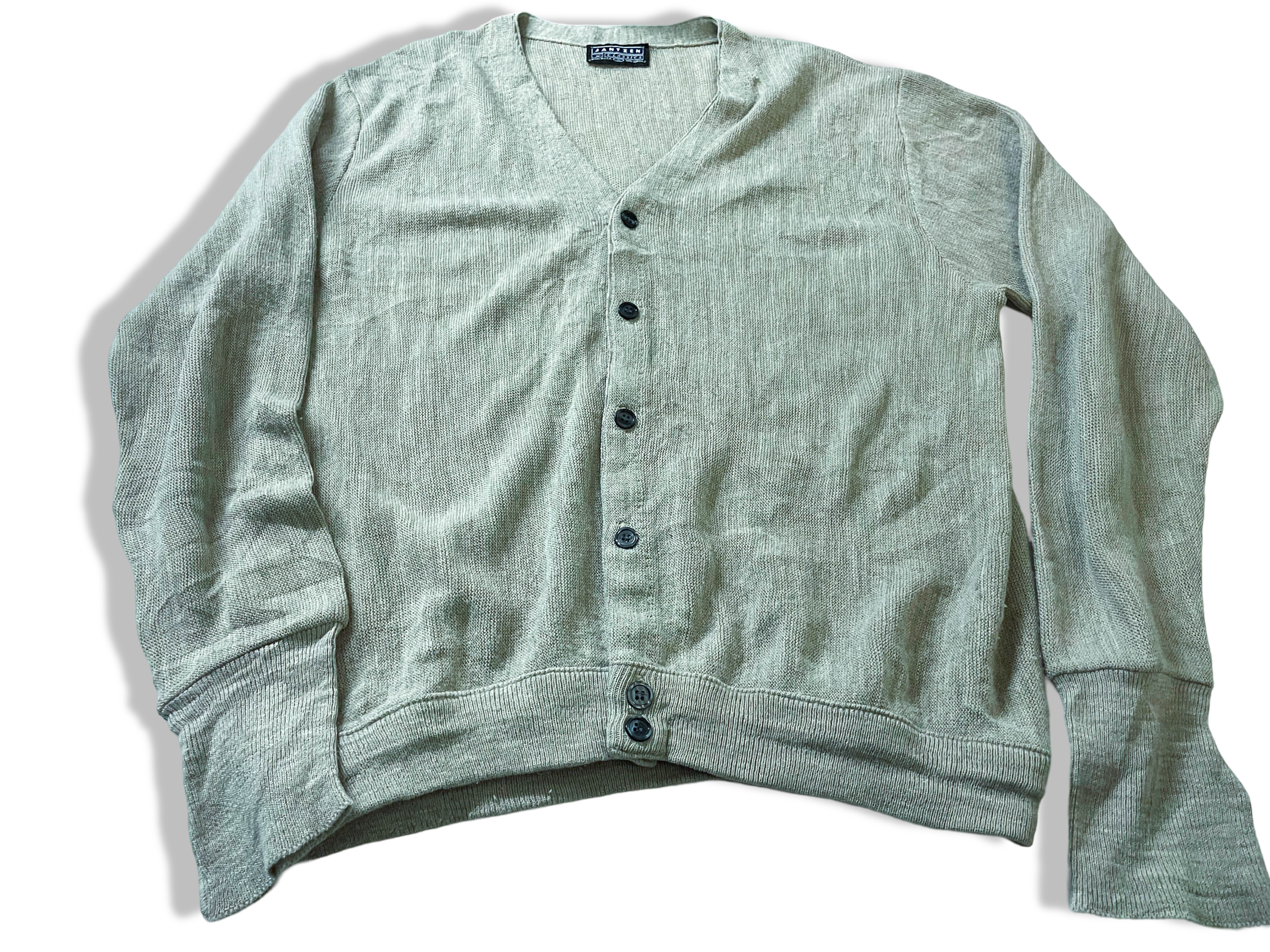 Vintage Jantzen classic cream V-neck button up cardigan in L/XL|L28 W20|SKU 3972|Made in U.S.A
