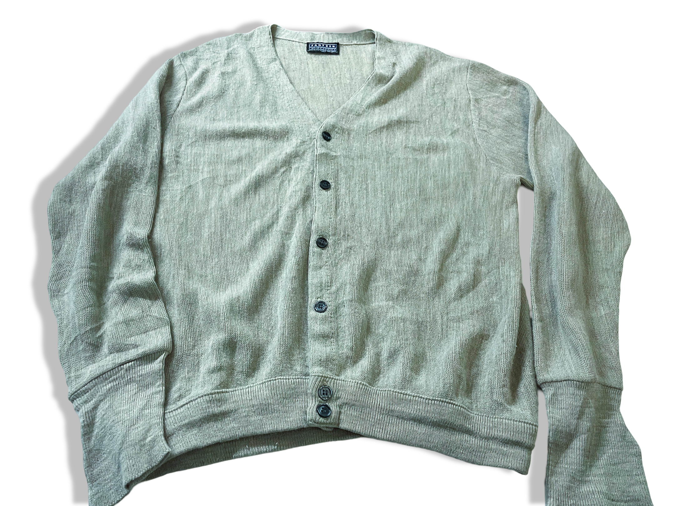 Vintage Jantzen classic cream V-neck button up cardigan in L/XL|L28 W20|SKU 3972|Made in U.S.A