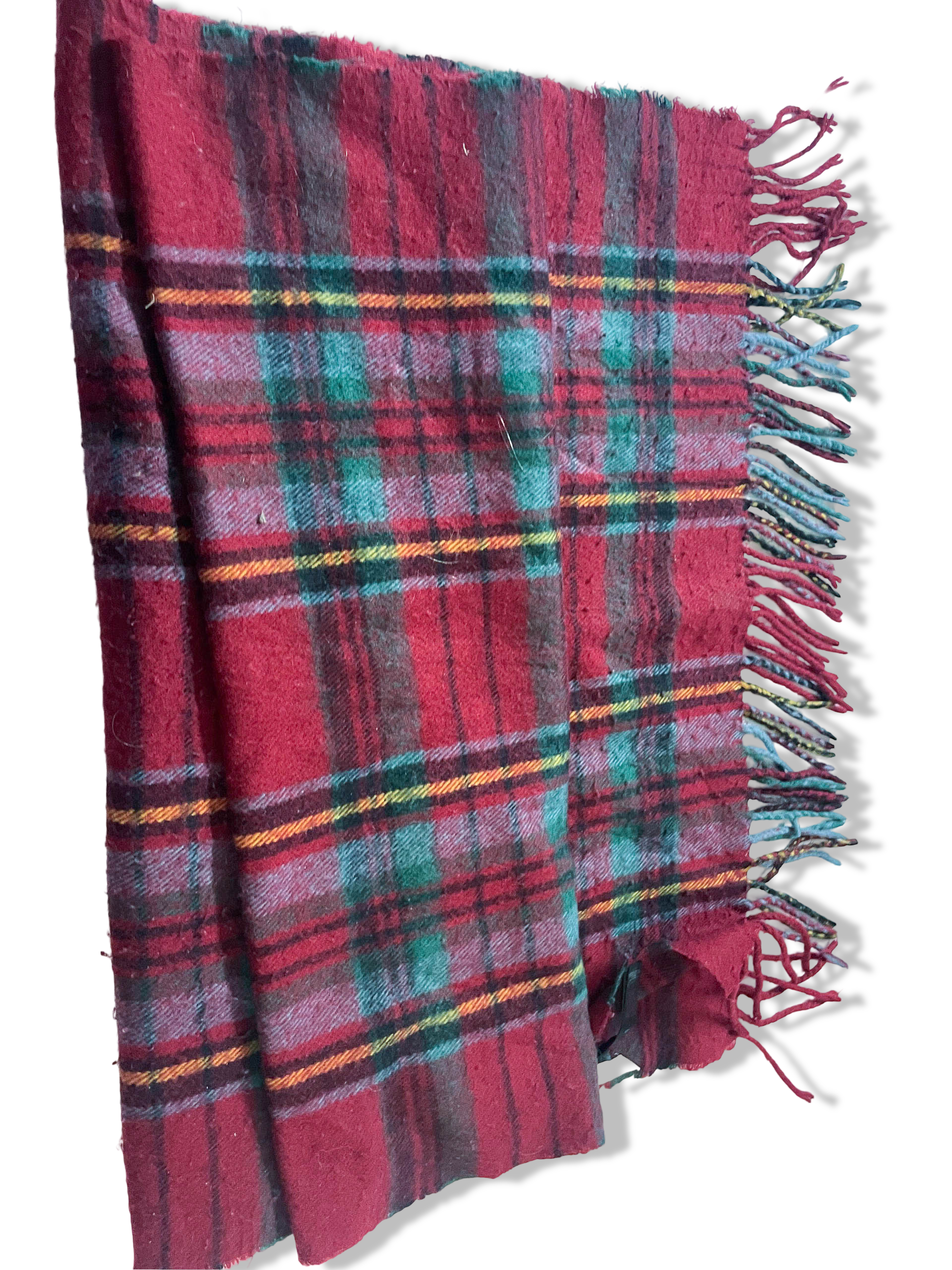Vintage Miss Selfridge red checkered wool scarf| L70 W 23| SKU 3974