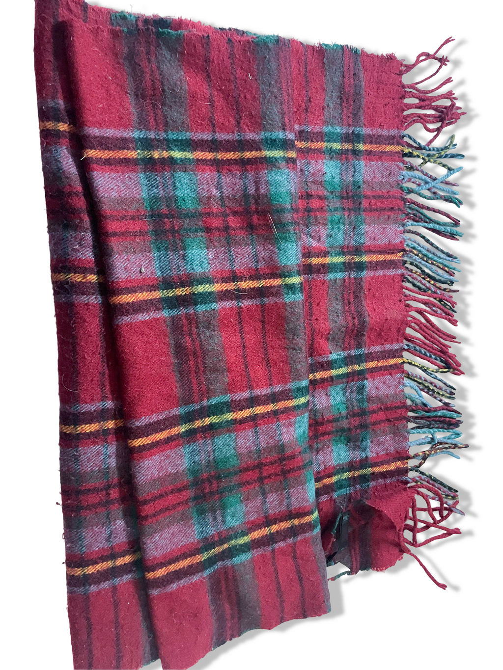 Vintage Miss Selfridge red checkered wool scarf| L70 W 23| SKU 3974