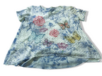 Vintage women's grey floral and animal print blouse in L/XL| L 27 W21| SKU 3977