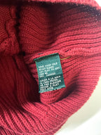 Vintage Red women's Ralph Lauren full zip knitted mock neck cardigan in M|L27W23|SKU 3980