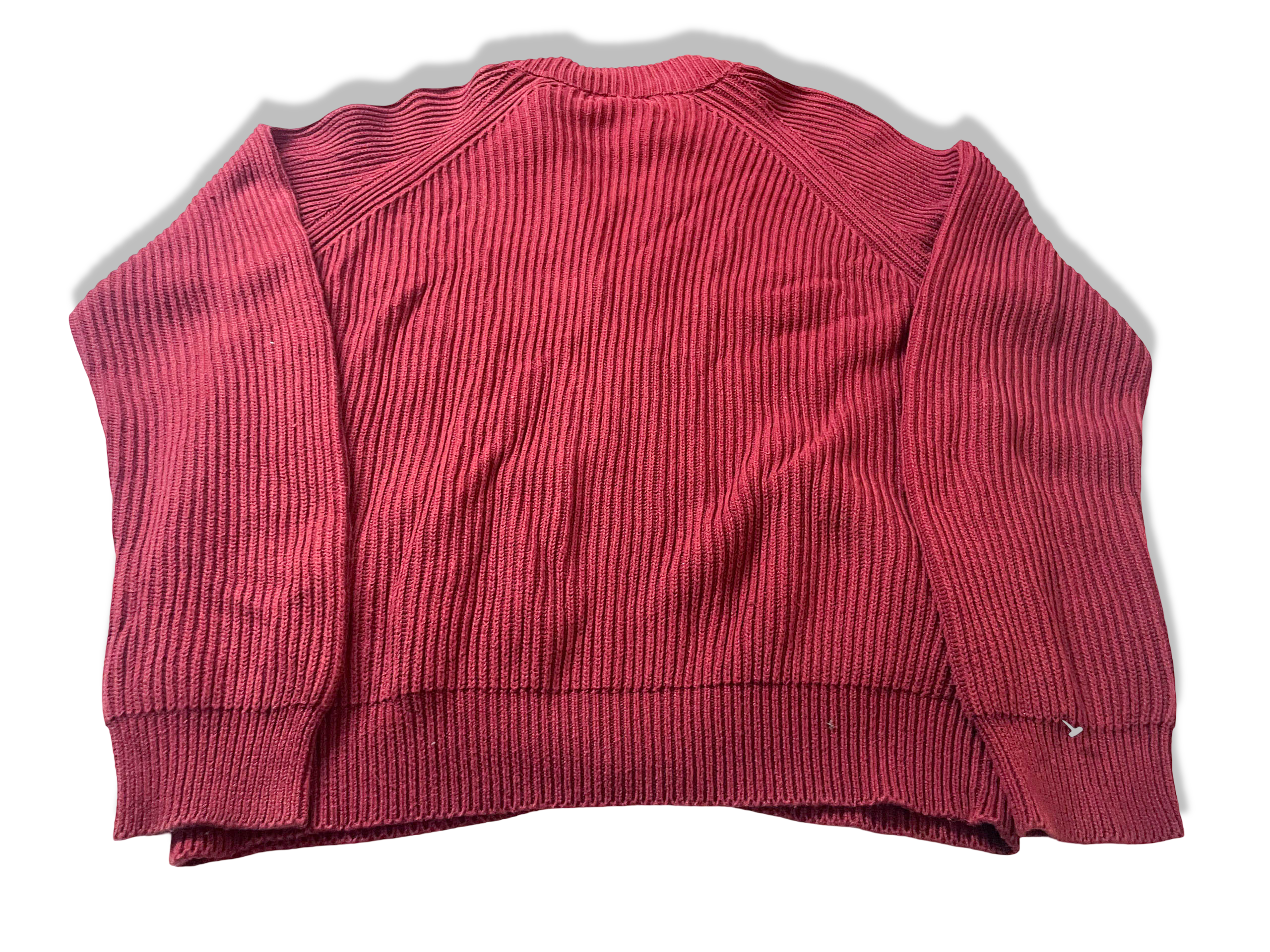 Vintage Red women's Ralph Lauren full zip knitted mock neck cardigan in M|L27W23|SKU 3980