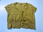Women's  Y2k A wear mustard yellow button up cropped top in L| L20 W 18| SKU 3981