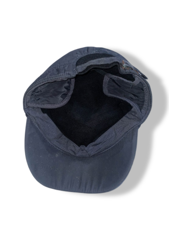 Vintage men's black army cap with ear flap| SKU 4880