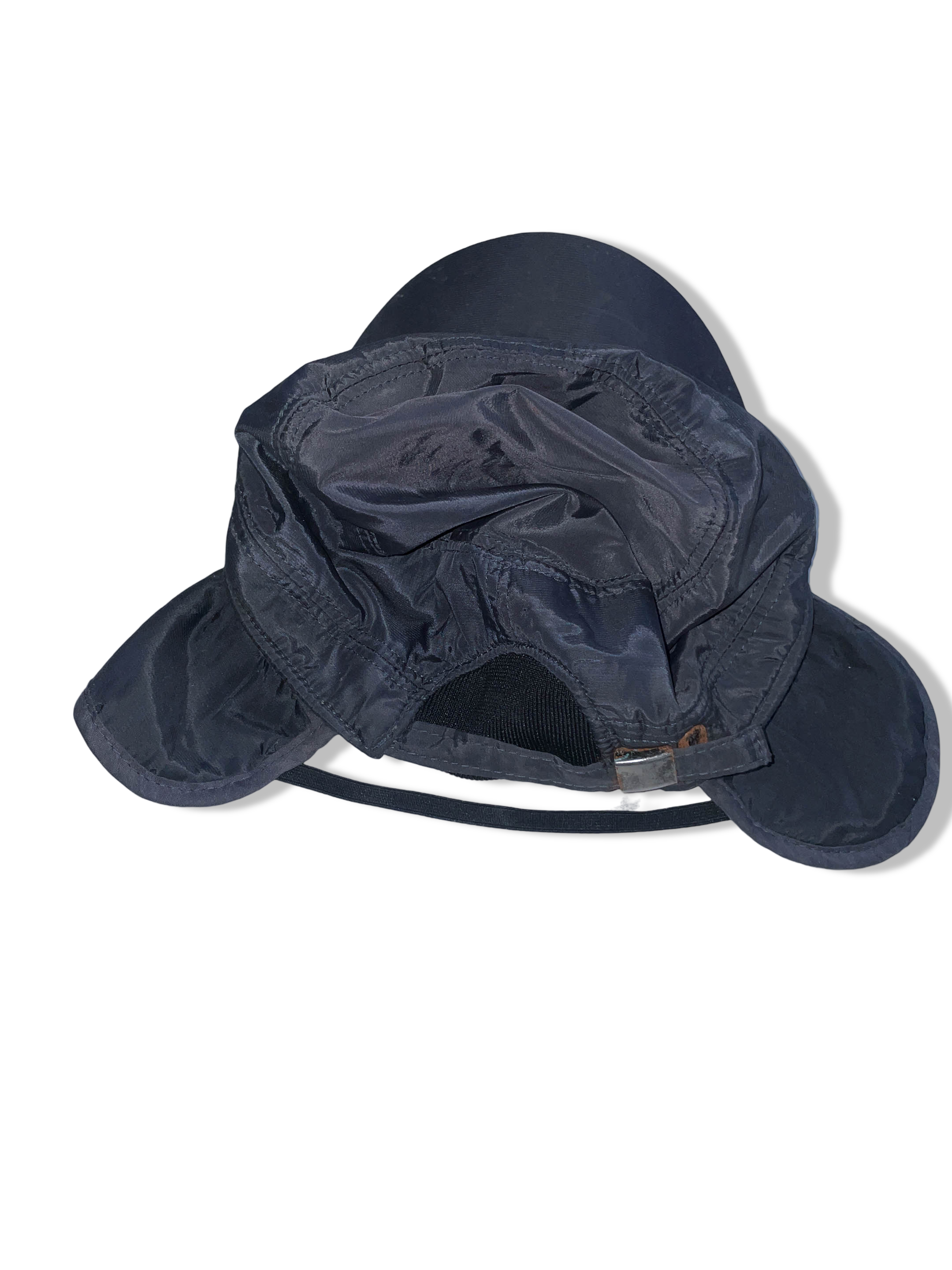 Vintage men's black army cap with ear flap| SKU 4880