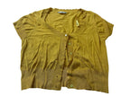 Women's  Y2k A wear mustard yellow button up cropped top in L| L20 W 18| SKU 3981