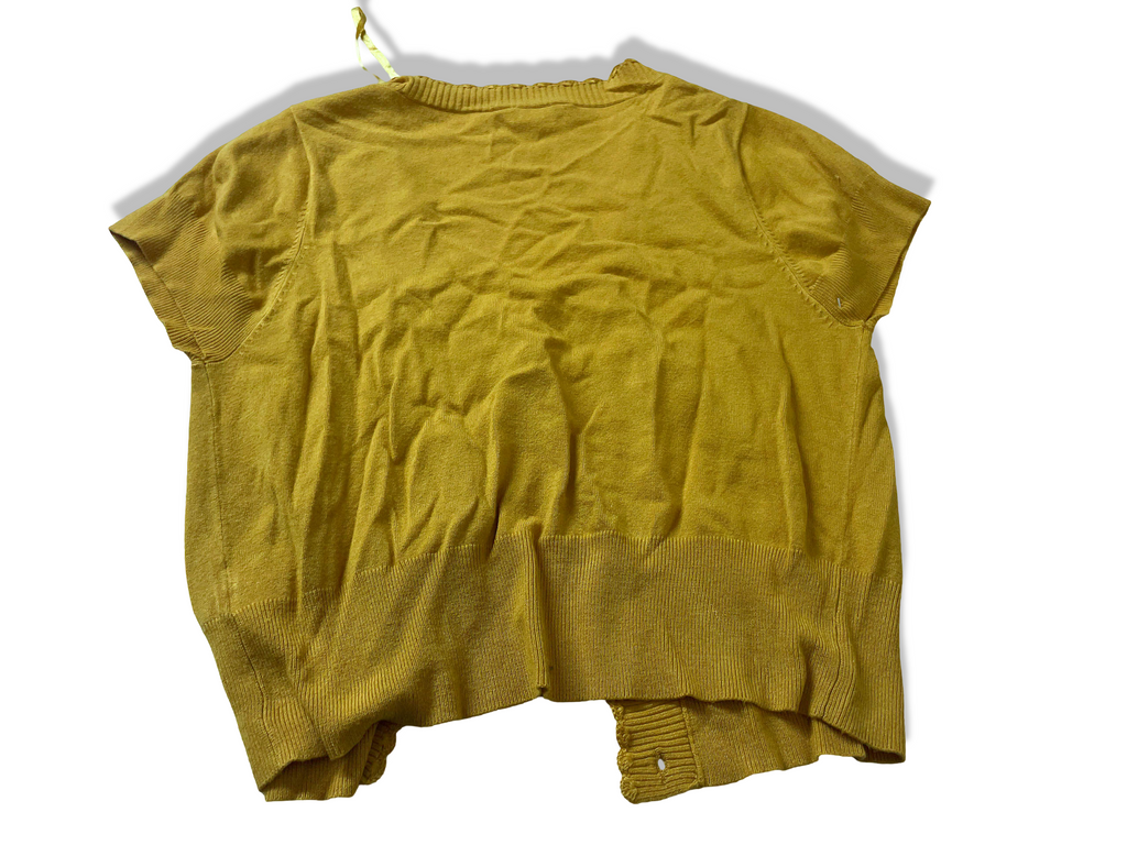 Women's  Y2k A wear mustard yellow button up cropped top in L| L20 W 18| SKU 3981