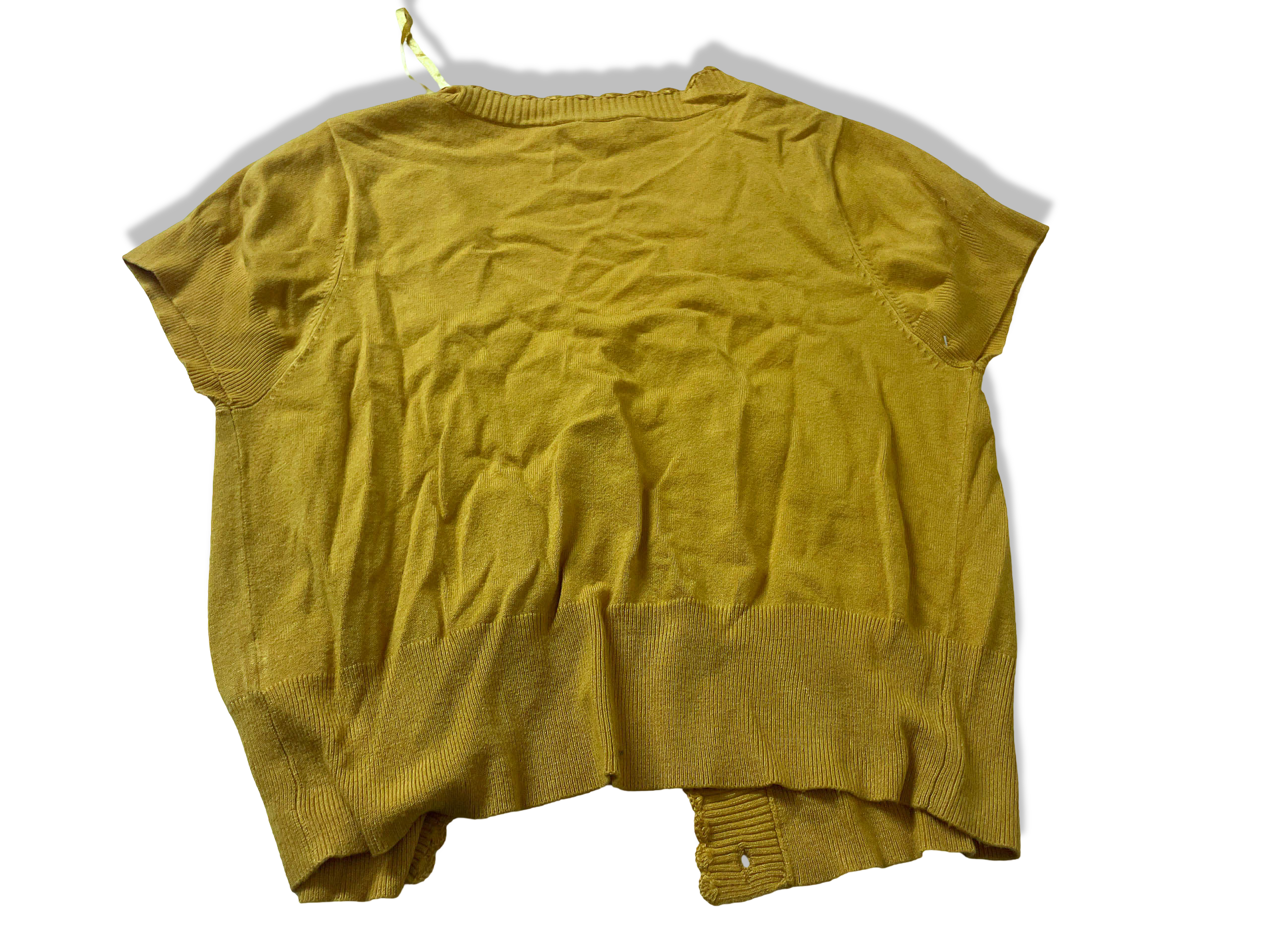 Women's  Y2k A wear mustard yellow button up cropped top in L| L20 W 18| SKU 3981