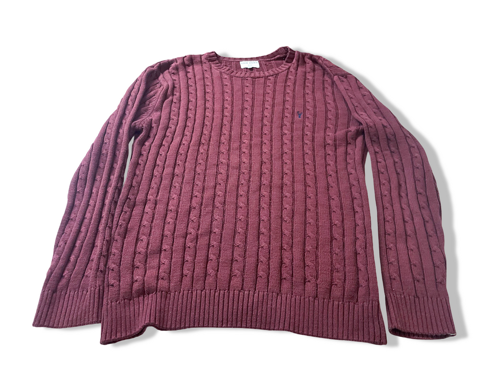 Vintage Tom Penn Wine cable knitted crew neck slim fit sweater in XL| L30 W23| SKU 3984