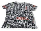 Vintage Women's Rusell Athletics all over print white short sleeve tees in L|L 25 W20|SKU 4139
