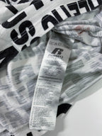 Vintage Women's Rusell Athletics all over print white short sleeve tees in L|L 25 W20|SKU 4139