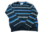 Vintage Men's 90's Aeropostale blue multi stripe sweatshirt in L|L28 W21|SKU 3991