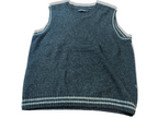 Vintage Men's Cottonfield wool knitted grey V-neck sleeveless sweater in L|L27 W22| SKU 3993