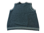 Vintage Men's Cottonfield wool knitted grey V-neck sleeveless sweater in L|L27 W22| SKU 3993
