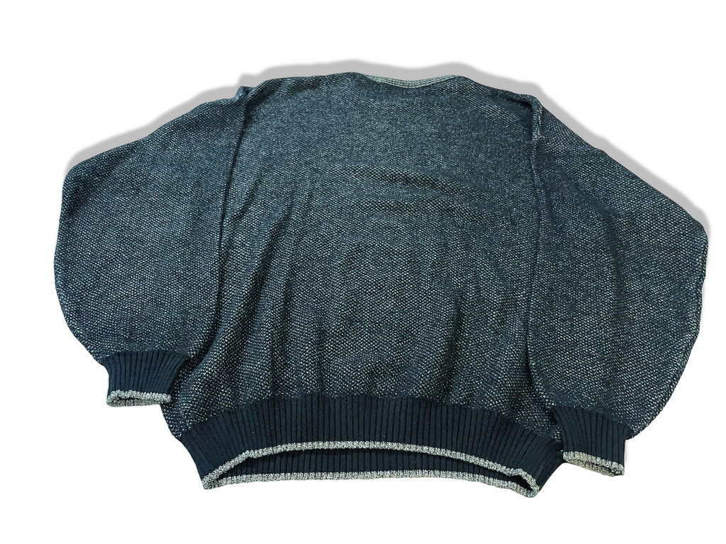 Vintage Angelo Li fico Navy blue cable knitted sweatshirt in L|L 27 W23|SKU 3994