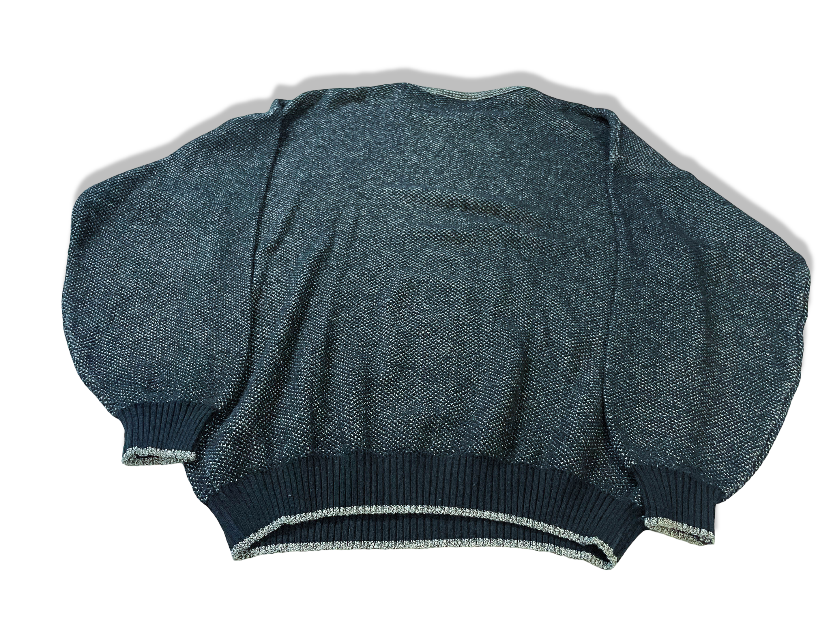 Vintage Angelo Li fico Navy blue cable knitted sweatshirt in L|L 27 W23|SKU 3994