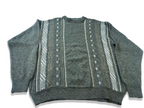 Vintage Berto Lucci Geometric Pattern Grey Sweater in L|L27 W22| SKU 3997