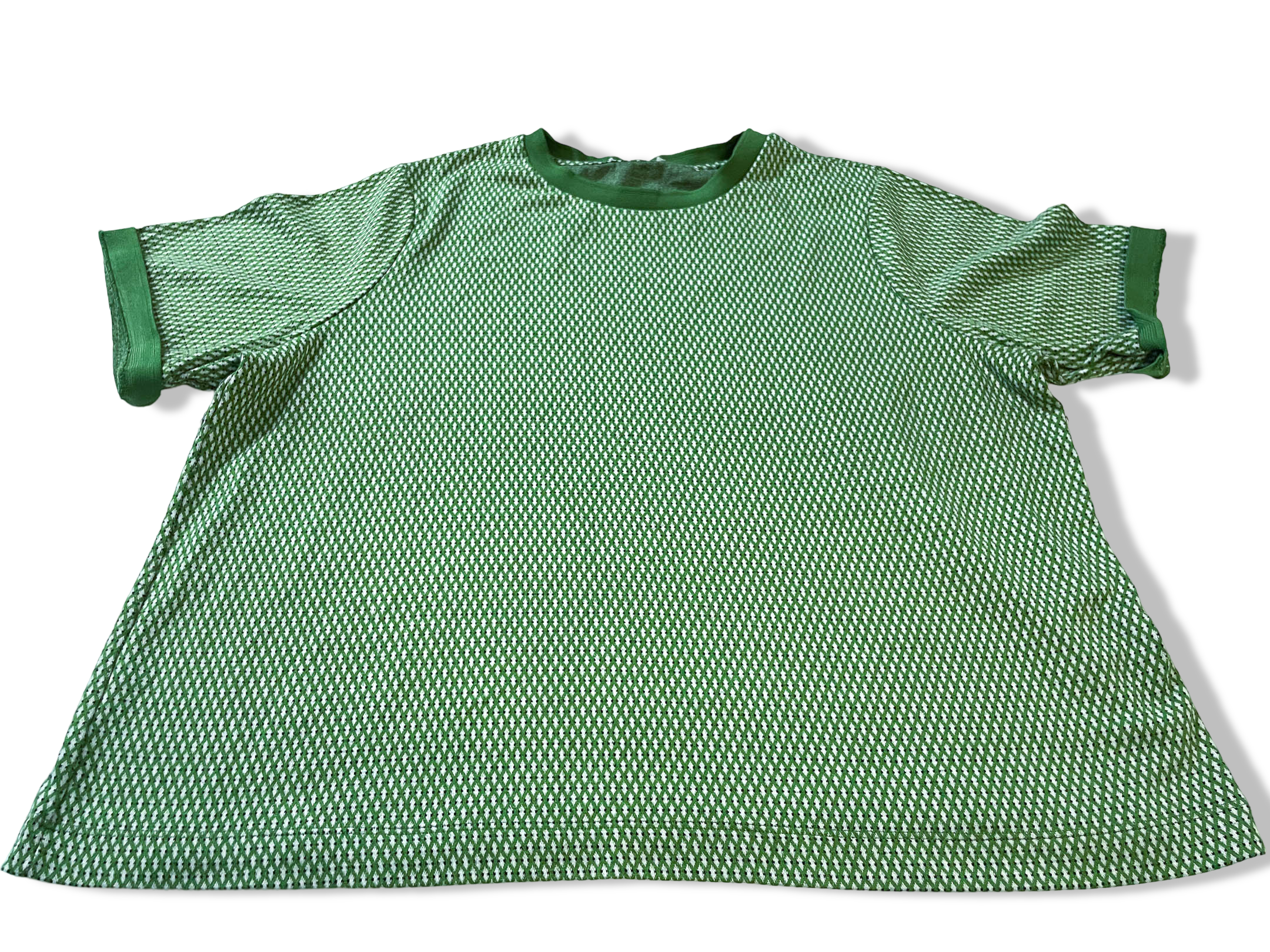Vintage 90's green stripped short sleeve tees in XL|L25 W23| SKU 4000