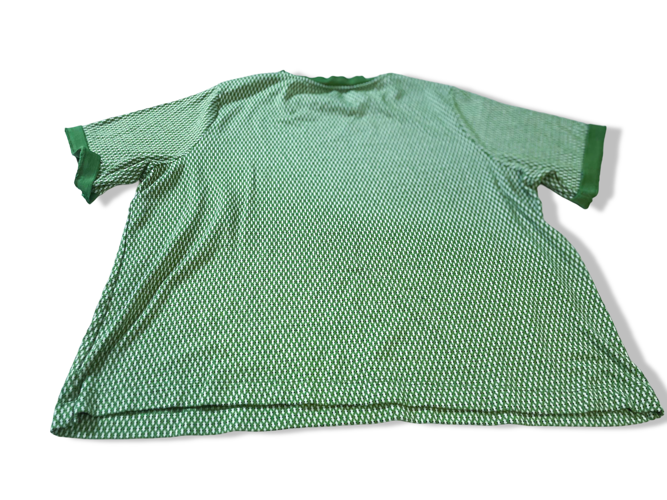 Vintage 90's green stripped short sleeve tees in XL|L25 W23| SKU 4000