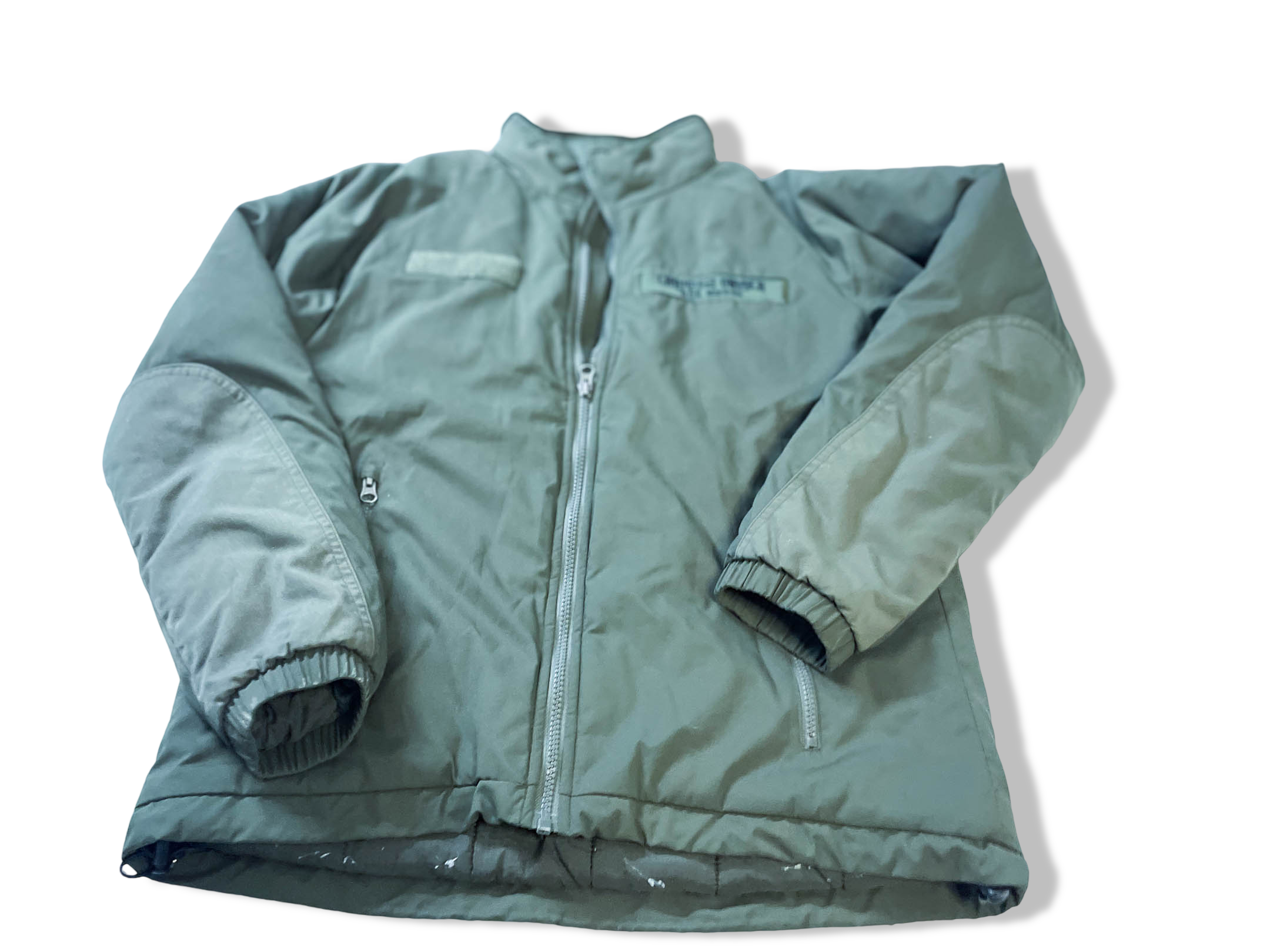 Vintage Khaki green puffer full zip windbreaker jacket in S/M|L30 W22| SKU 4001