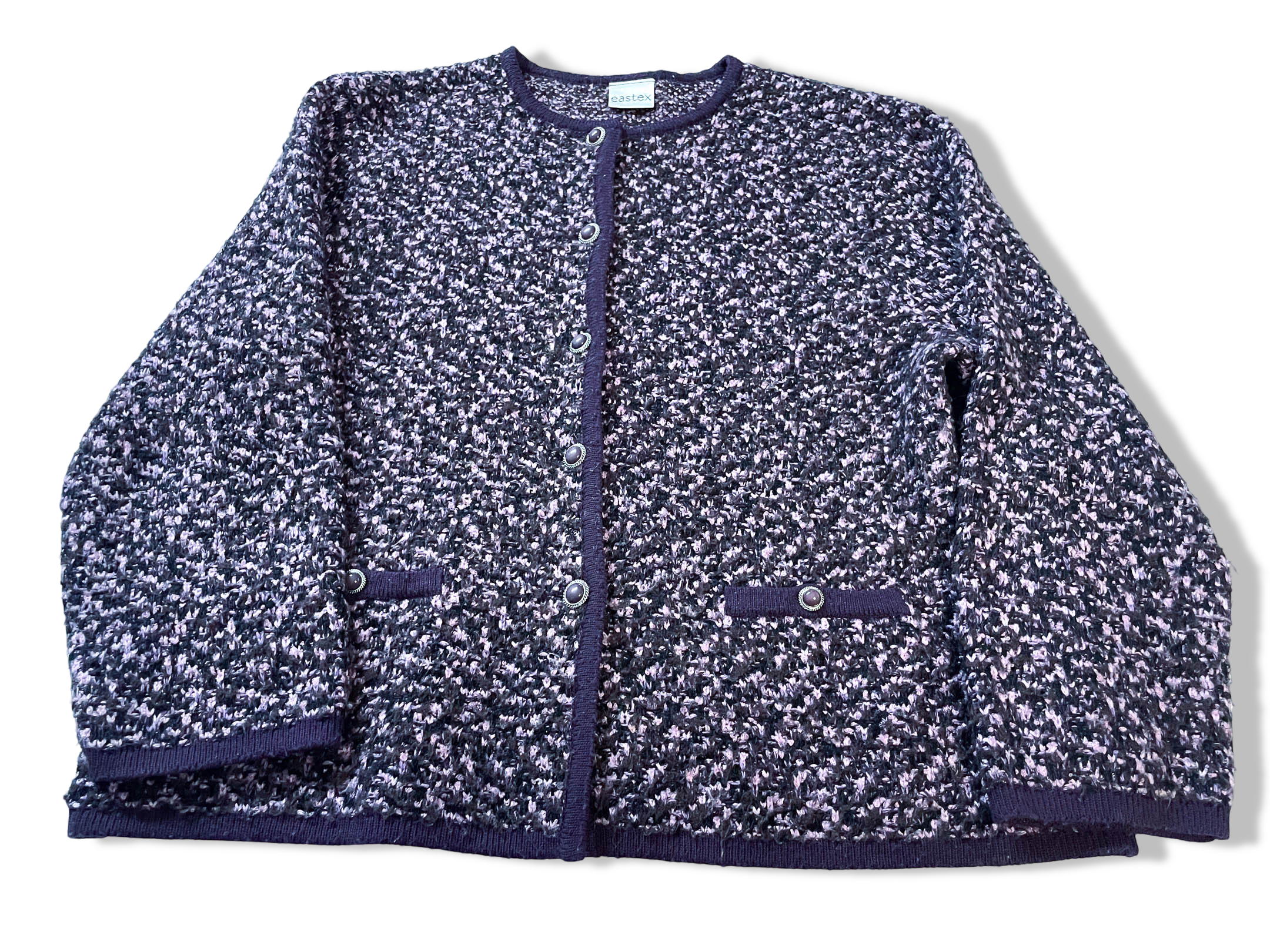Vintage Eastex women's purple floral quilted jacket size 16|L 25 W20| SKU 4003