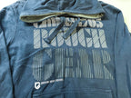 Vintage men's Rough Gear squad denim graphics blue hoodie in L|L29 W23| SKU 4006