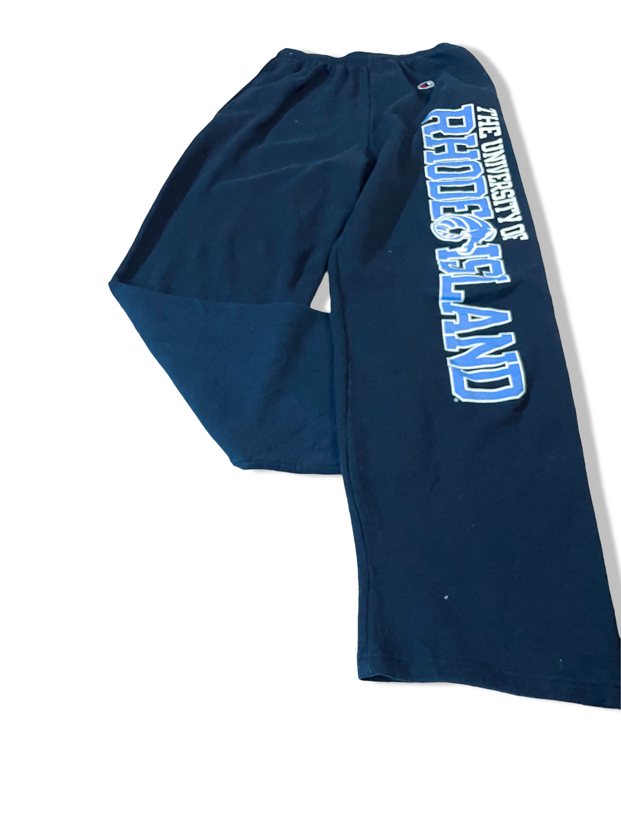 Vintage Champion The university of Rhodes Island Navy fleece sweat pant in S|L28 W22|SKU 4010