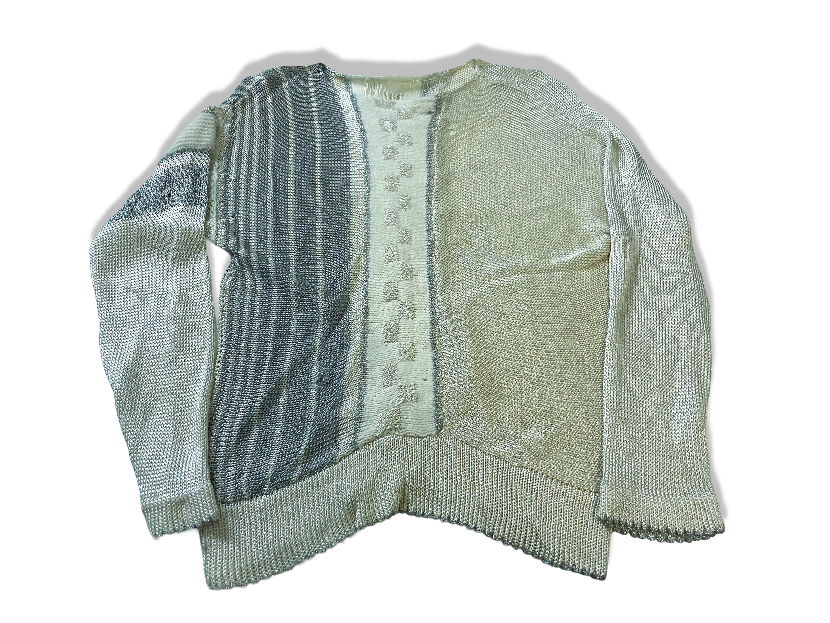 Vintage 90's women's cream geometric sweater in S/XS|L24 W15|SKU 4011