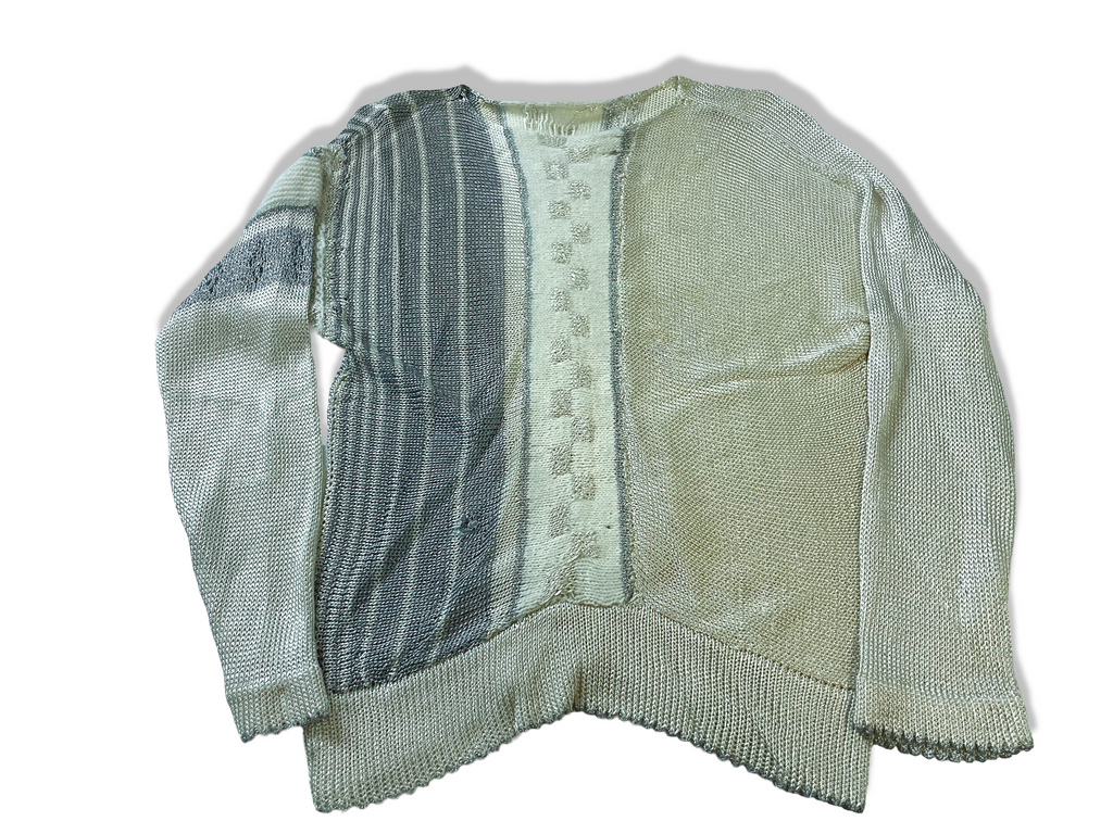Vintage 90's women's cream geometric sweater in S/XS|L24 W15|SKU 4011