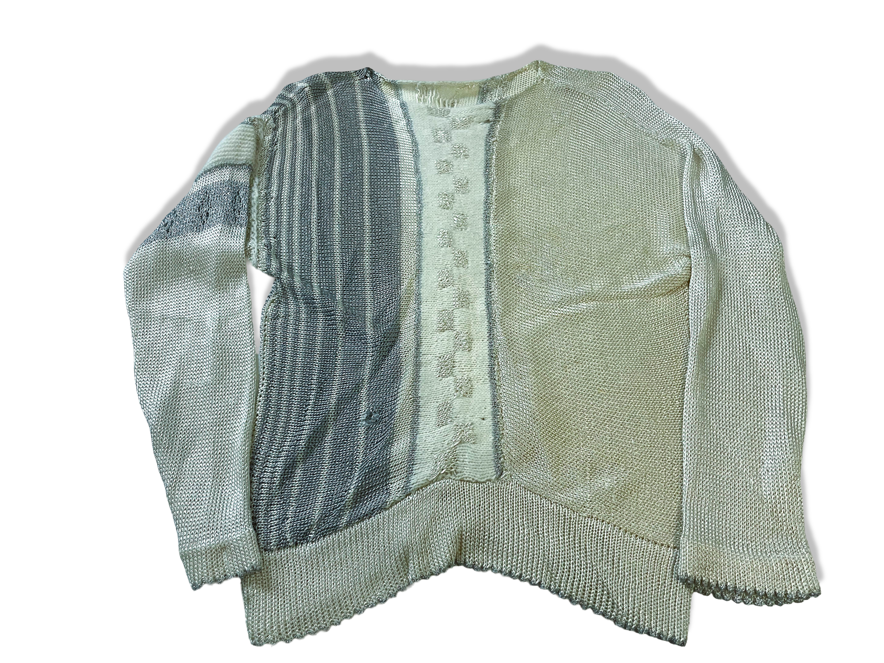 Vintage 90's women's cream geometric sweater in S/XS|L24 W15|SKU 4011