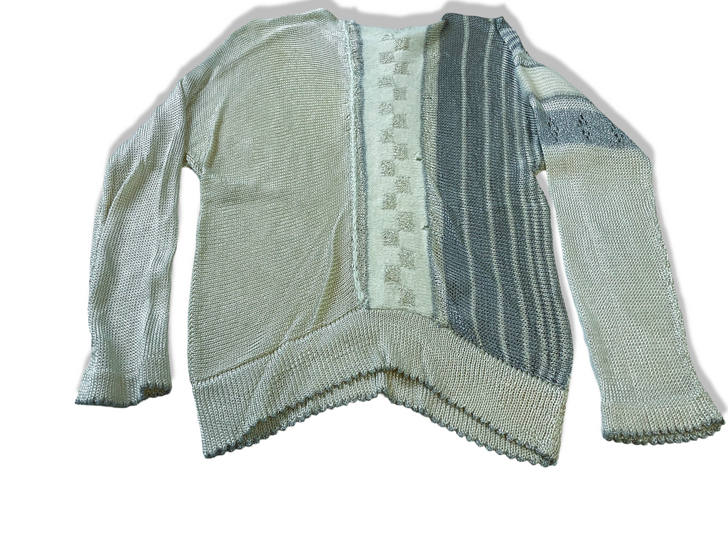 Vintage 90's women's cream geometric sweater in S/XS|L24 W15|SKU 4011