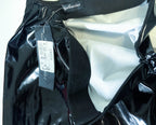 Black women's glossy flare Polyester pant size 6 made in UK with new tag|L30 W22|SKU 4012