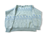 Vintage men's Wolpryla aztec geometric print grey crew neck sweater in M|L27 W22|SLU 4013
