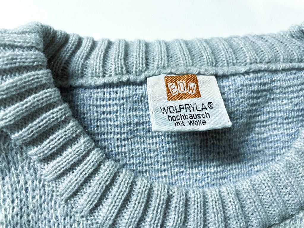 Vintage men's Wolpryla aztec geometric print grey crew neck sweater in M|L27 W22|SLU 4013