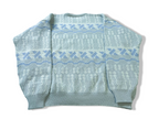 Vintage men's Wolpryla aztec geometric print grey crew neck sweater in M|L27 W22|SLU 4013
