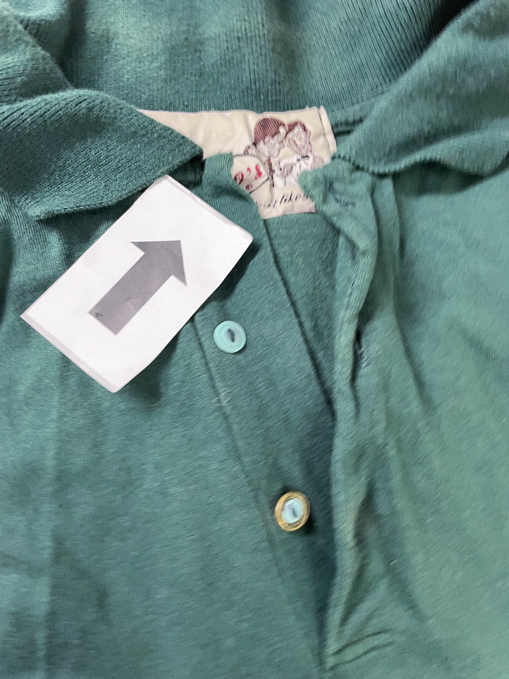 Vintage Men's Equipos long sleeve green polo shirt in S/M|L 27 W21|SKU 4142