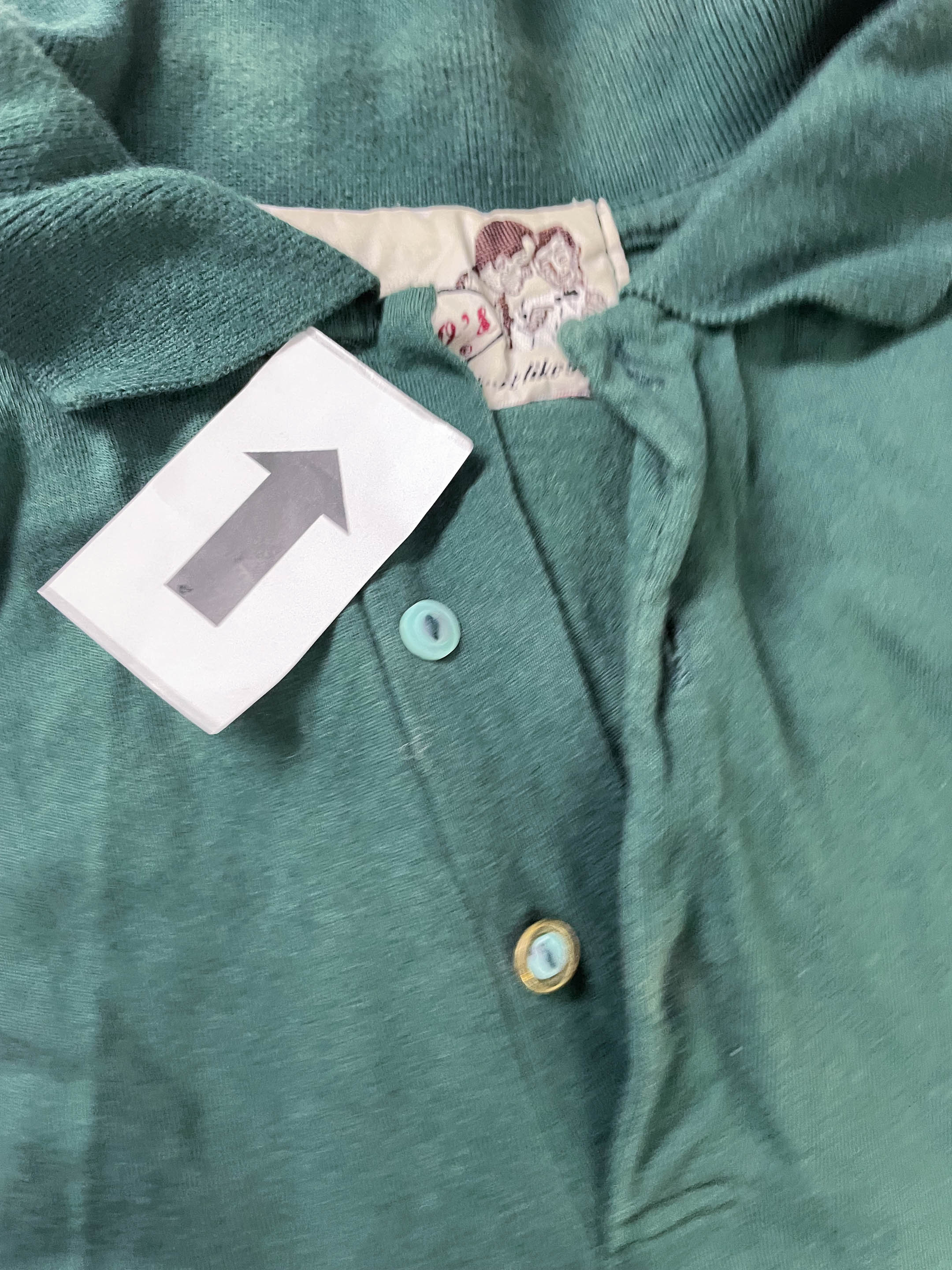 Vintage Men's Equipos long sleeve green polo shirt in S/M|L 27 W21|SKU 4142