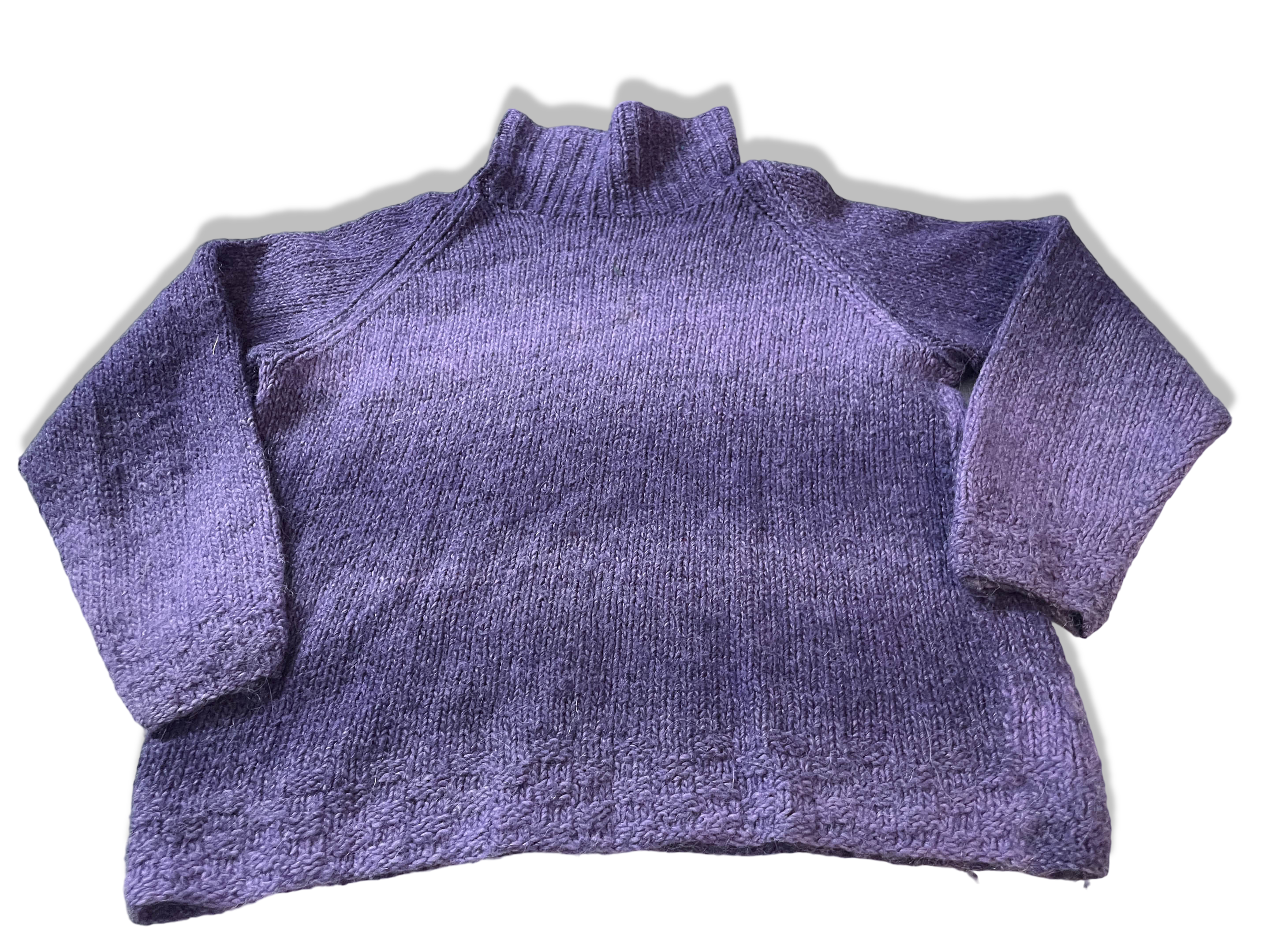 Vintage women's purple knitted high neck jumper in S|L 21 W 21| SKU 4017