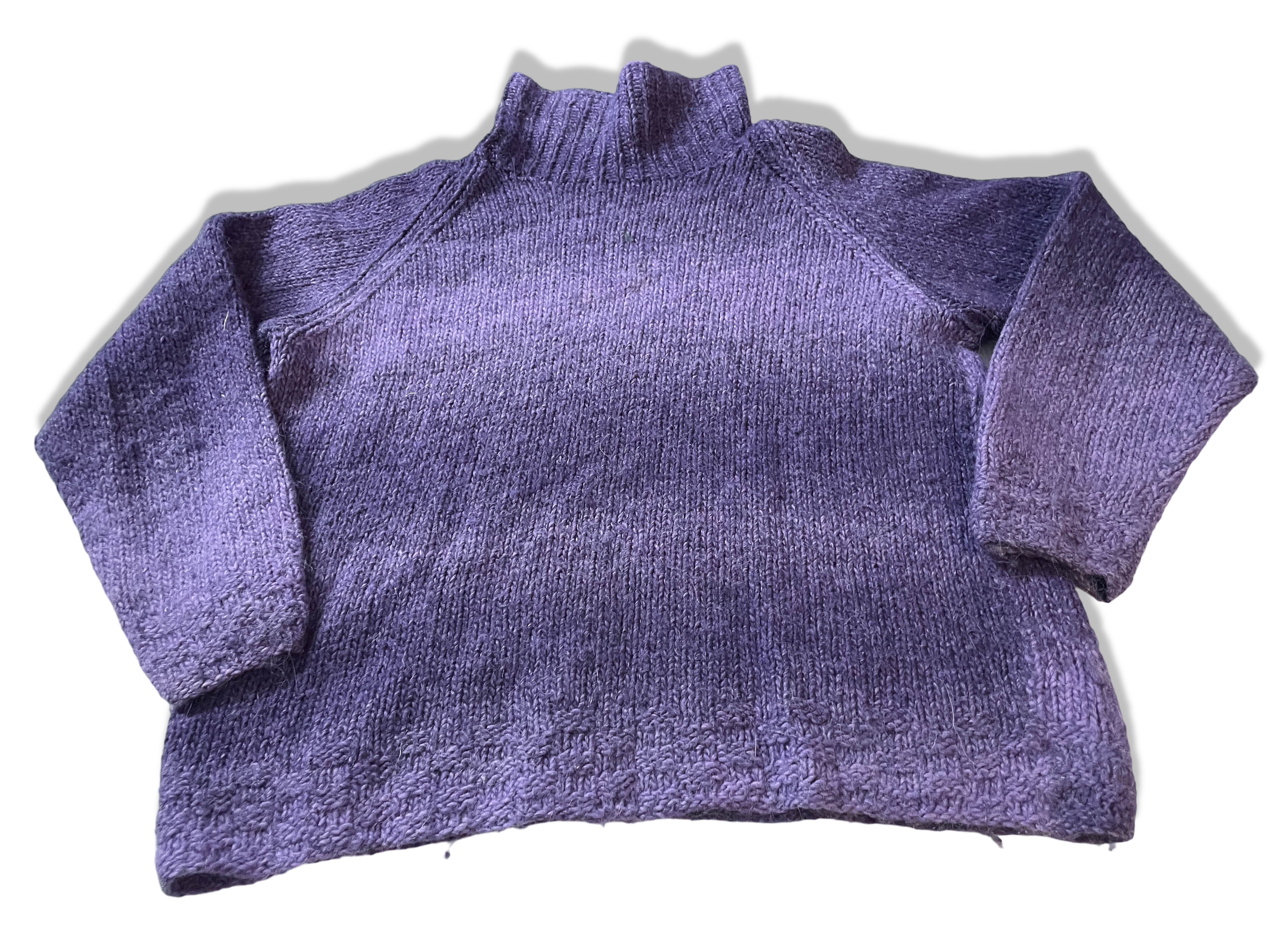 Vintage women's purple knitted high neck jumper in S|L 21 W 21| SKU 4017