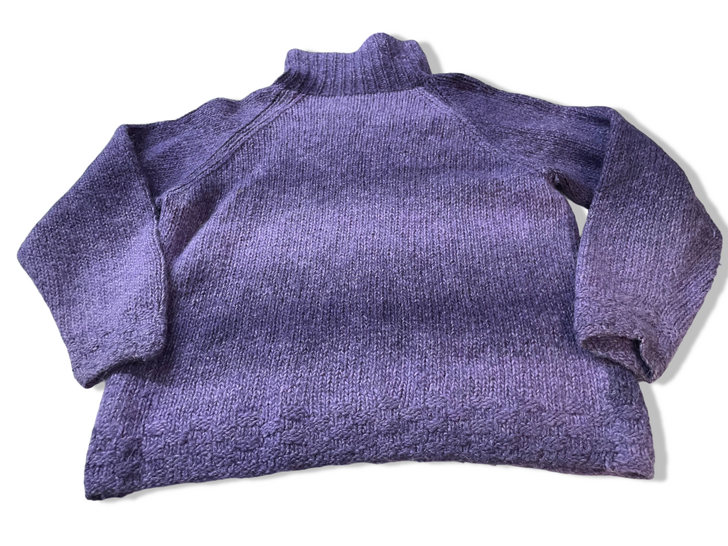 Vintage women's purple knitted high neck jumper in S|L 21 W 21| SKU 4017