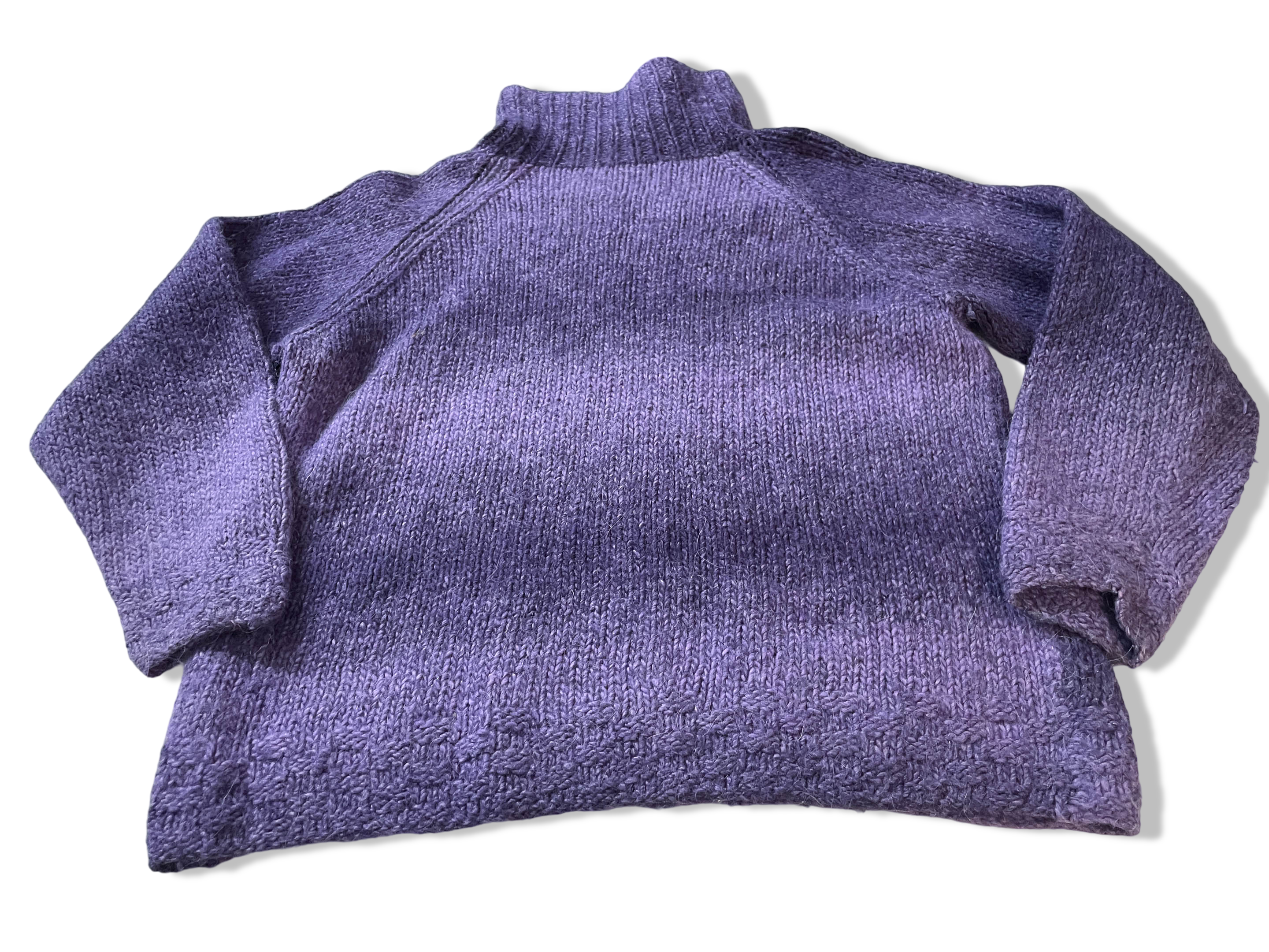Vintage women's purple knitted high neck jumper in S|L 21 W 21| SKU 4017