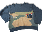 Vintage grey 90's cartoon graphics crew neck sweater in M|L 26 W20| SKU 4021