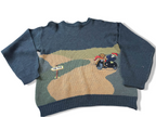 Vintage grey 90's cartoon graphics crew neck sweater in M|L 26 W20| SKU 4021
