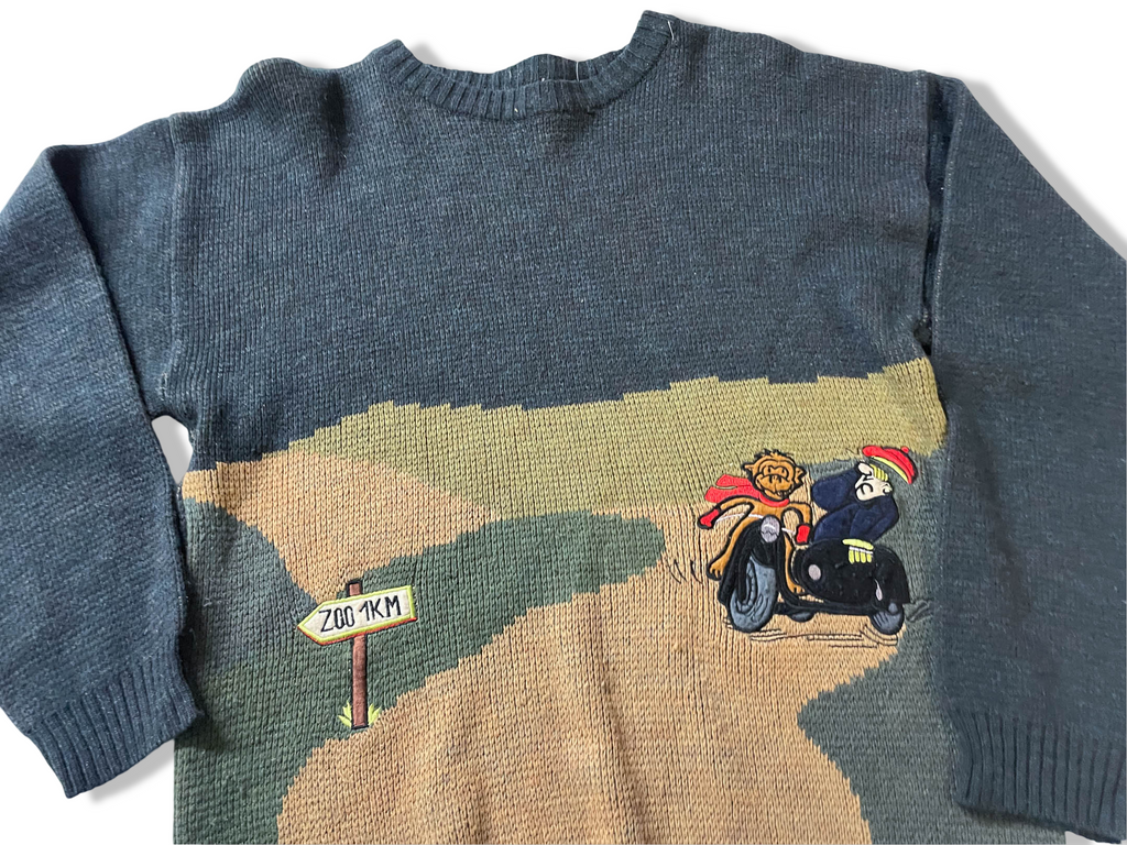 Vintage grey 90's cartoon graphics crew neck sweater in M|L 26 W20| SKU 4021