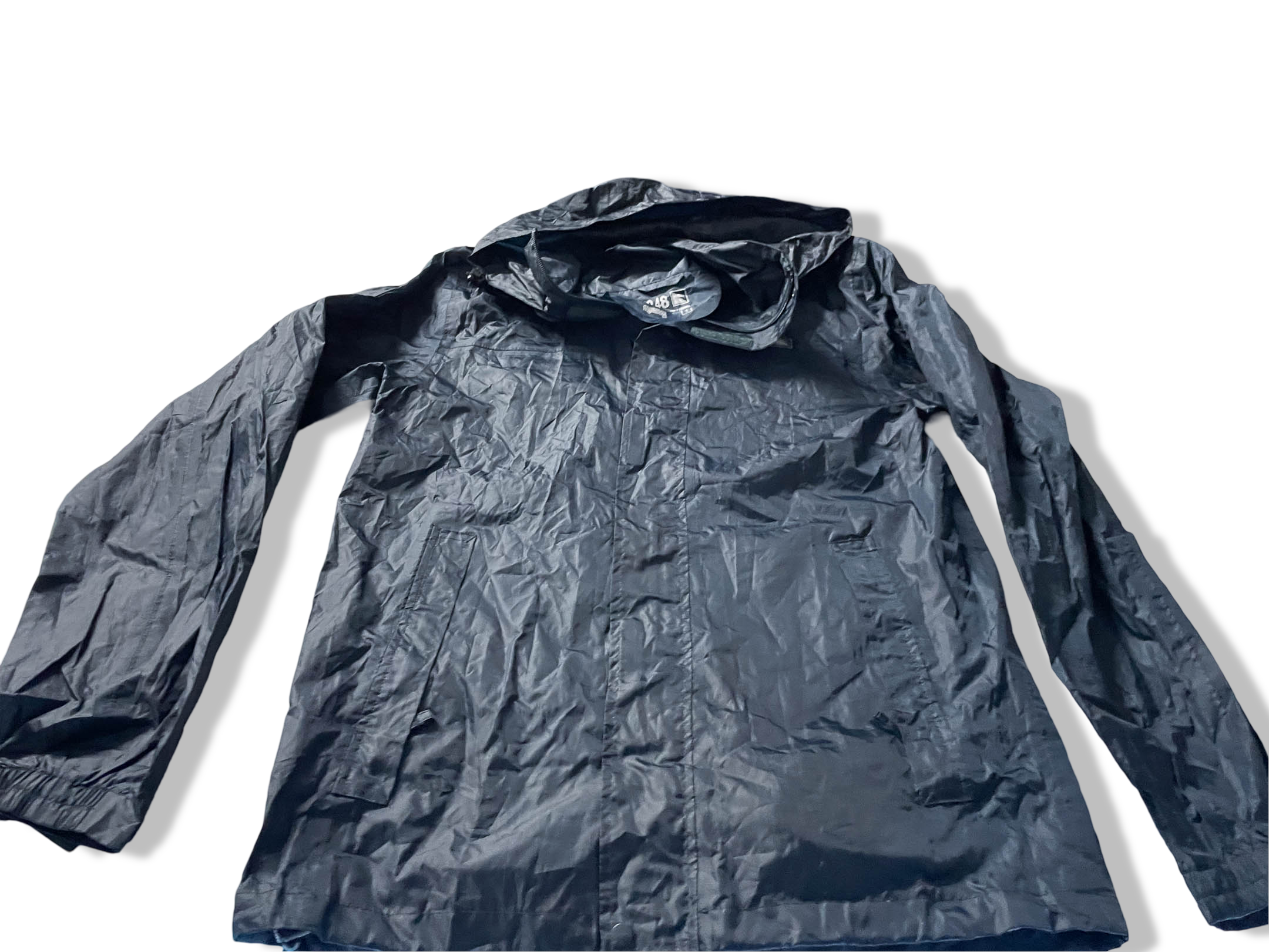 Vintage Aquamak black nylon rain hoodie jacket in S |L29 W19| SKU 4026